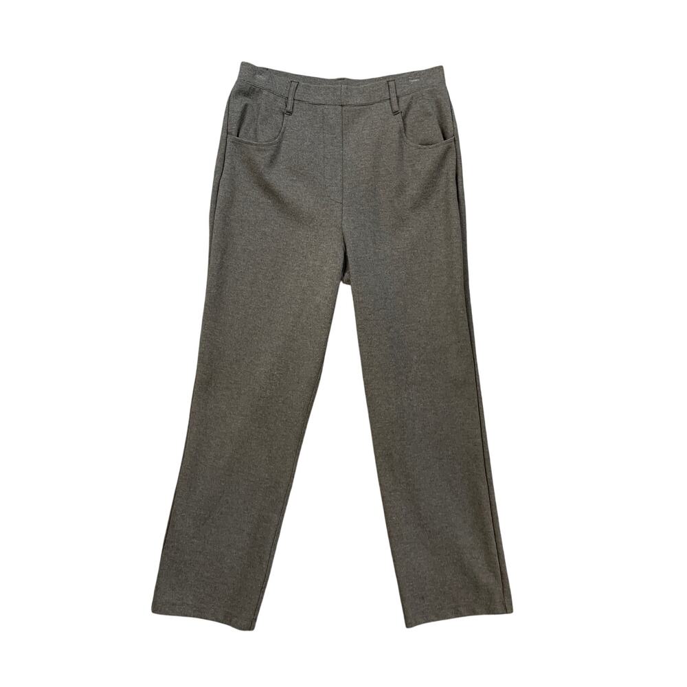 Quince Pants Womens M Medium Gray Ultra Stretch Ponte Straight Leg Lounge Pocket
